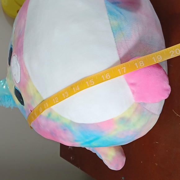 Hug Fun Tie dye unicorn Pegasus pony round squishy plush stuffed animal fairy co - Picture 12 of 14